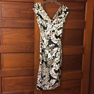 Maggy London satin midi cocktail dress.